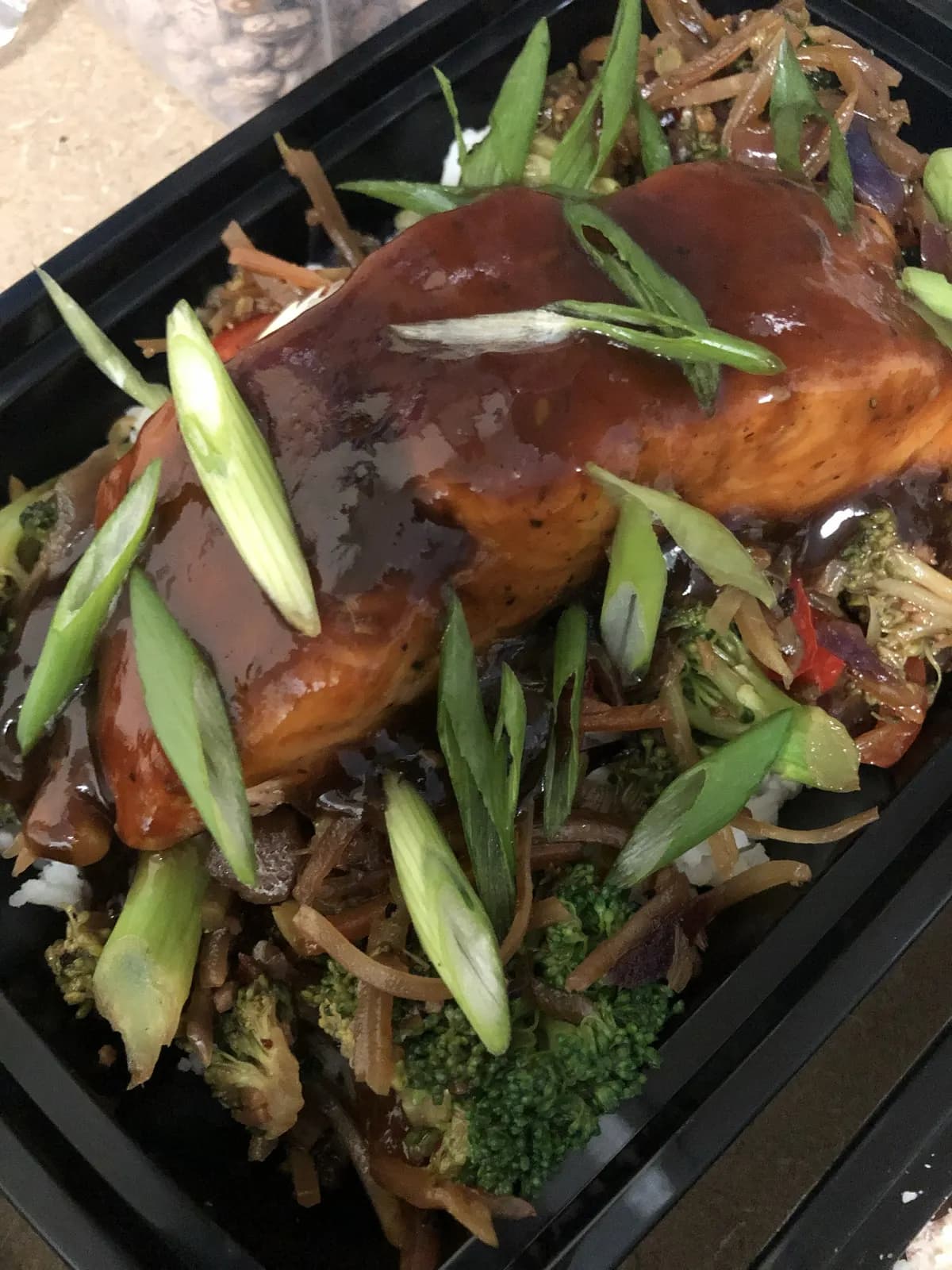 Barbecue chicken meal prep with vegetables